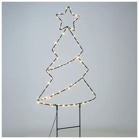 Solight 1V290 - Decorațiune LED de exterior pentru Crăciun, 85 LED, 3xAA, IP44, lumină caldă, în formă de brad