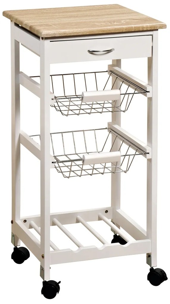 Kesper 25814 Cărucior de bucătărie cu blat de lucru, 77 x 36 x 36 cm