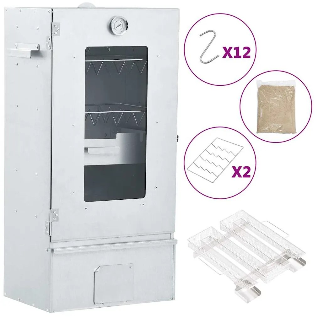 vidaXL Afumătoare cuptor/grătar, generator fum rece, oțel galvanizat