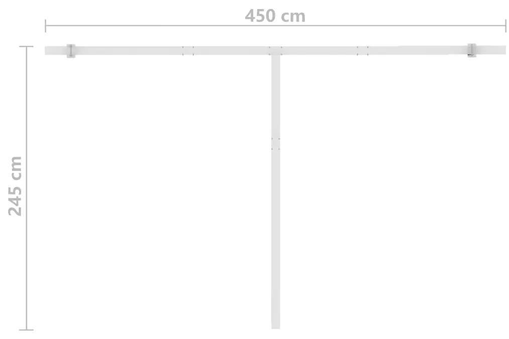 Copertina retractabila manual, galben alb, 400x300 cm Galben si alb, 400 x 300 cm
