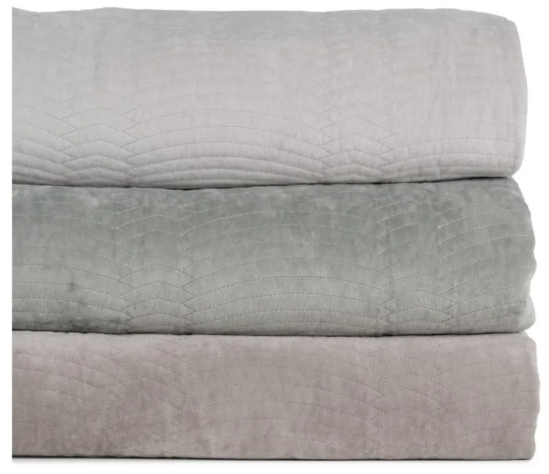 Cuvertură verde prăfuit matlasată din catifea 180x260 cm – Ixia