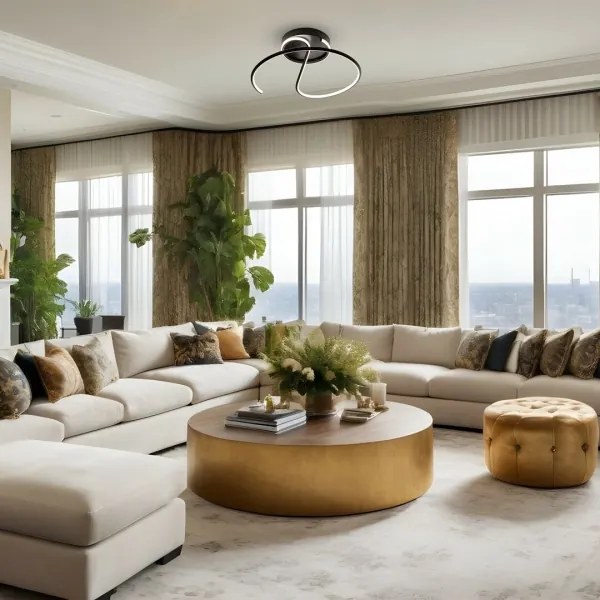 Lustră LED aplicată DELTA LED/30W/230V negru