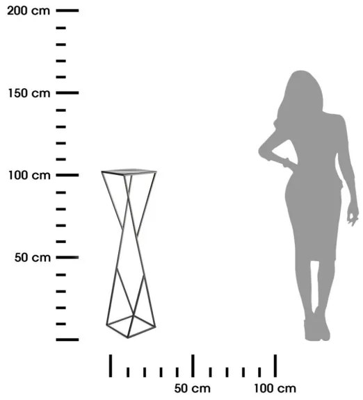 Suport de flori LOFT 100x23,5 cm negru