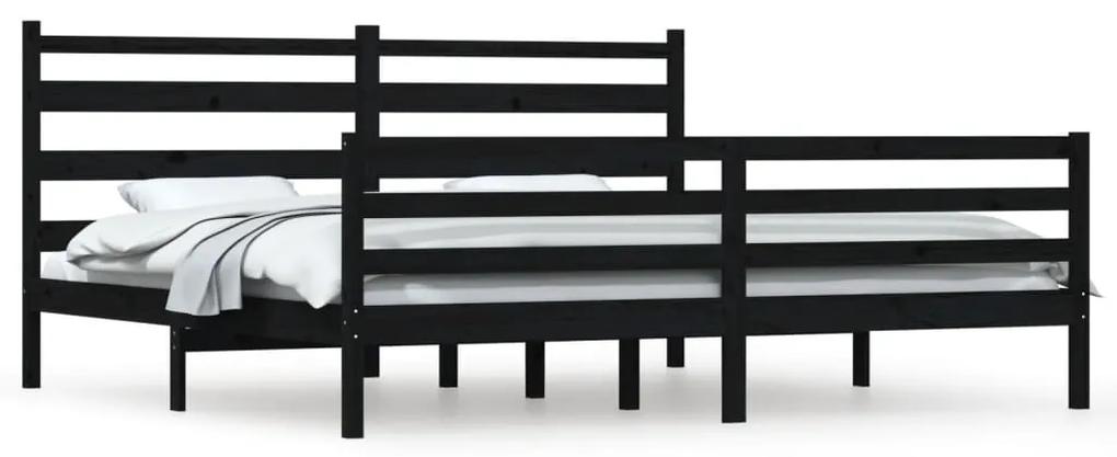 3103737 vidaXL Cadru de pat, 200x200 cm, lemn masiv de pin, negru