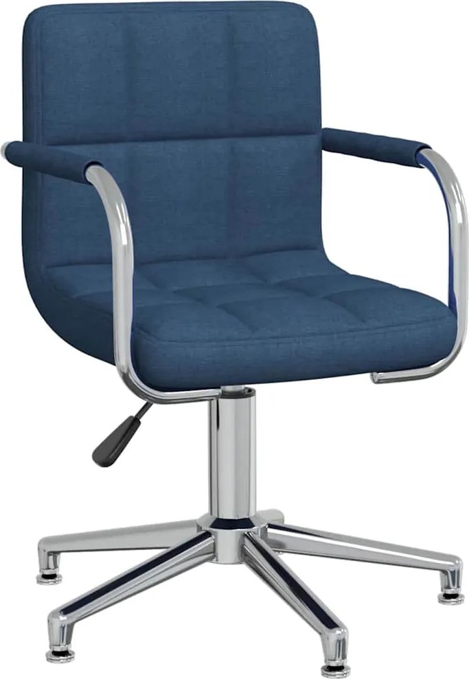 vidaXL Scaun de birou pivotant, albastru, material textil
