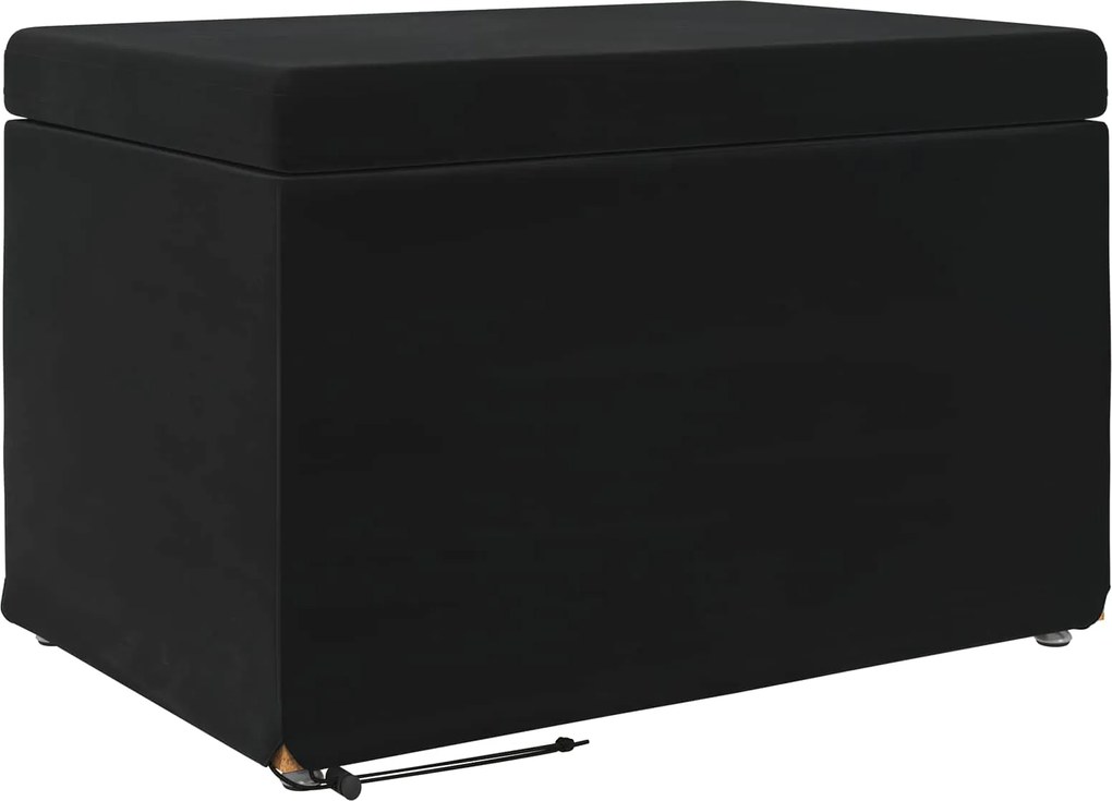 vidaXL Taburet Negru 61 x 41 x 40 cm Catifea și lemn stratificat