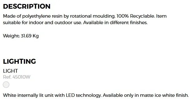 CORP DE ILUMINAT LED DECORATIV SABINAS LAMP HIGH