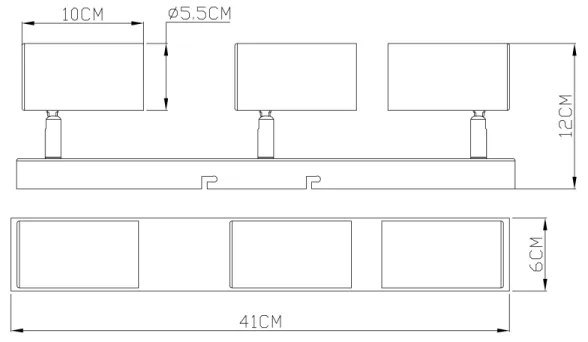 Spot ROBBY 3xGU10/35W/230V negru/alamă Globo 57911-3M
