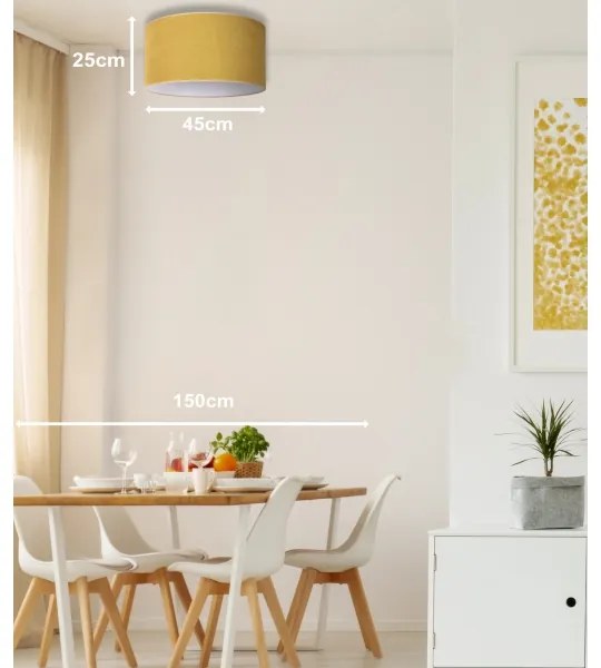 Duolla - Plafonieră BRISTOL 1xE27/15W/230V d. 45 cm galbenă/albă