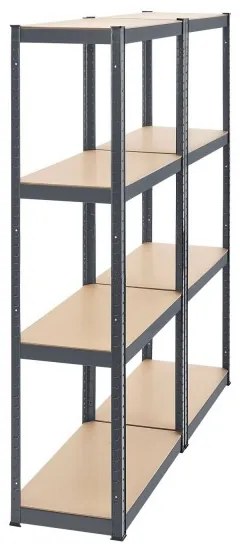 Jusky Set 2 rafturi - 160 x 80 x 40 cm - gri