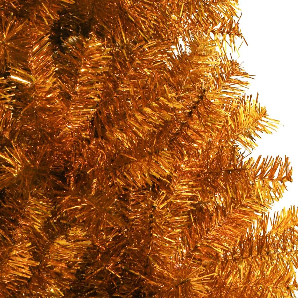 Pom de Craciun artificial cu suport, auriu, 150 cm, PET 1, Auriu, 150 x 75 cm