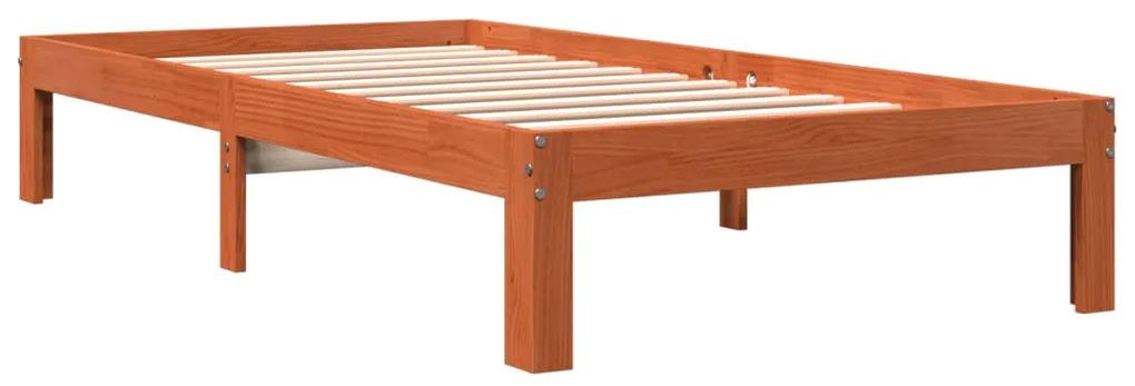 844168 vidaXL Cadru de pat, maro ceruit, 90x200 cm, lemn masiv de pin