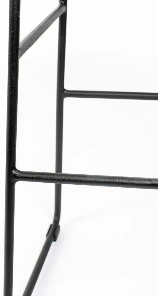 Scaun de bar negru din lemn de tec (înălțime șezut 76 cm) Tangle – White Label