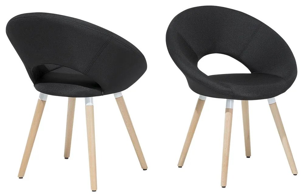 Set 2 buc. scaune pentru sufragerie Roslav (negru). 1009909