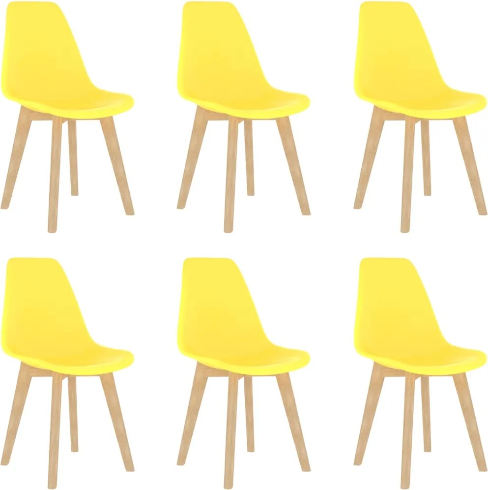 vidaXL Scaune de sufragerie, 6 buc., galben, material textil