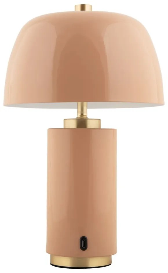 Veioză bej LED cu intensitate reglabilă cu abajur din metal (înălțime 30 cm) Freya – Leitmotiv