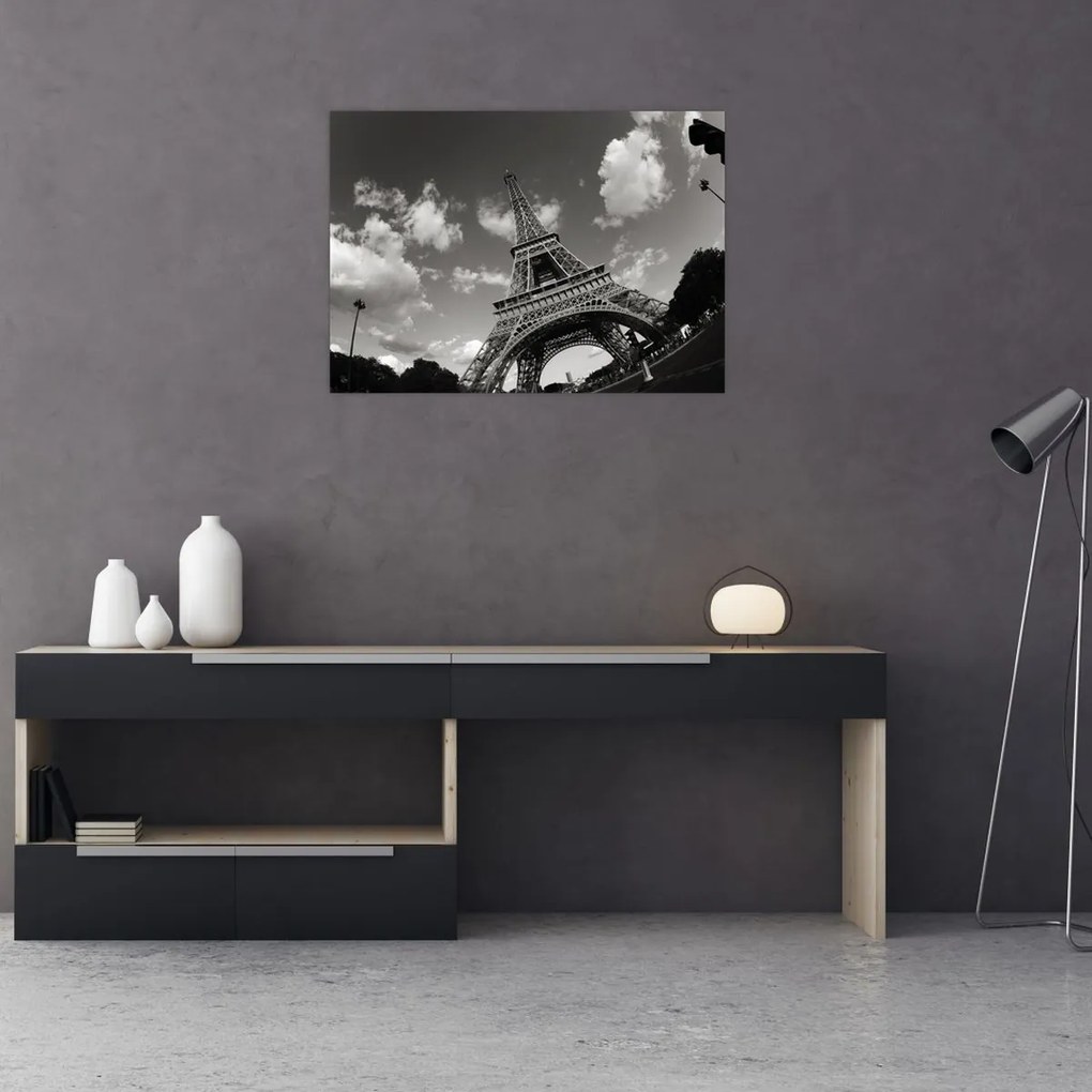 Tablou pe sticlă - Turnul Eiffel din Paris (70x50 cm)