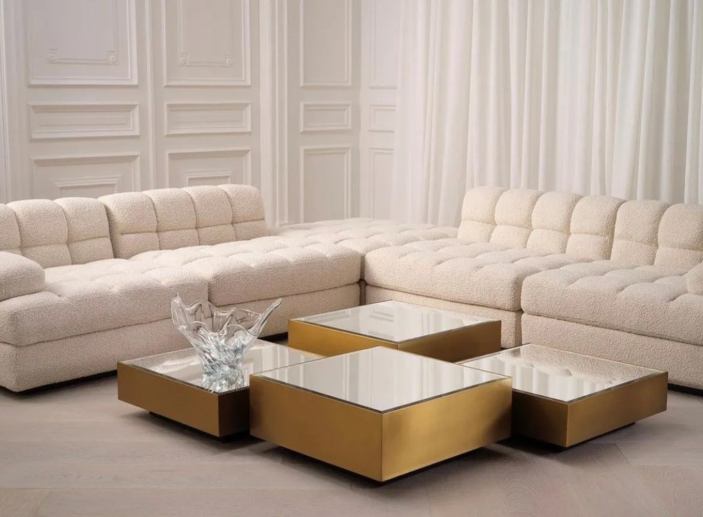 Canapea, Modul dreapta design elegant LUX Dean right, boucle crem 115517 HZ