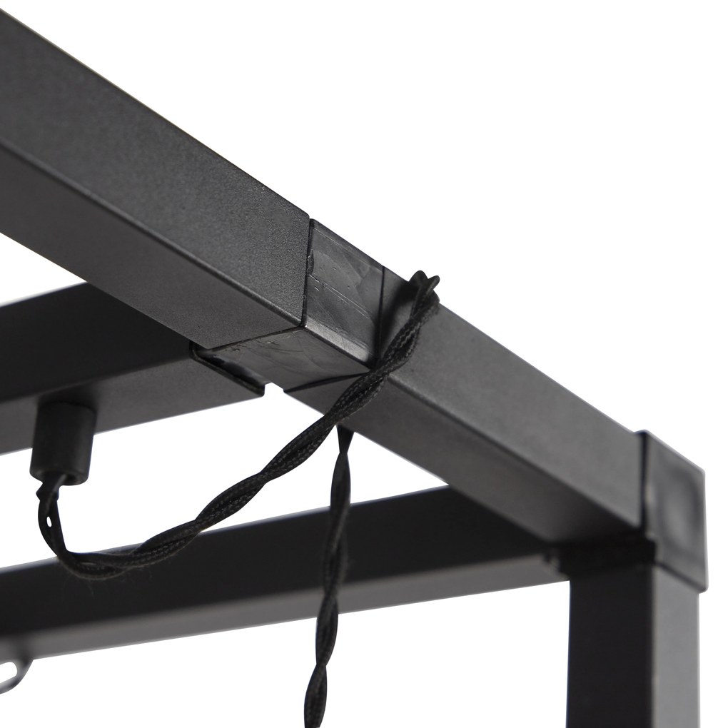 Lampă de podea inteligentă neagră cu 3 lumini, inclusiv Wi-Fi G95 - Big Cage