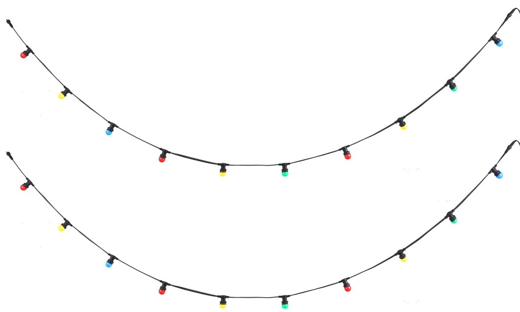Ghirlandă luminoasă neagră conectabilă 10m cu priză incl. E27 20 lumini IP64 - Lubber