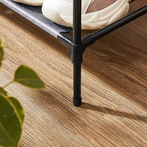 Set 2 suporturi pantofi, metal / textil, gri, Songmics