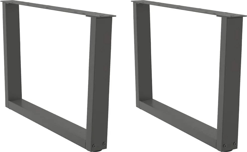 vidaXL Picioare pentru măsuță de cafea în formă de V, 2 buc., antracit, 70x(42-43,3) cm, oțel