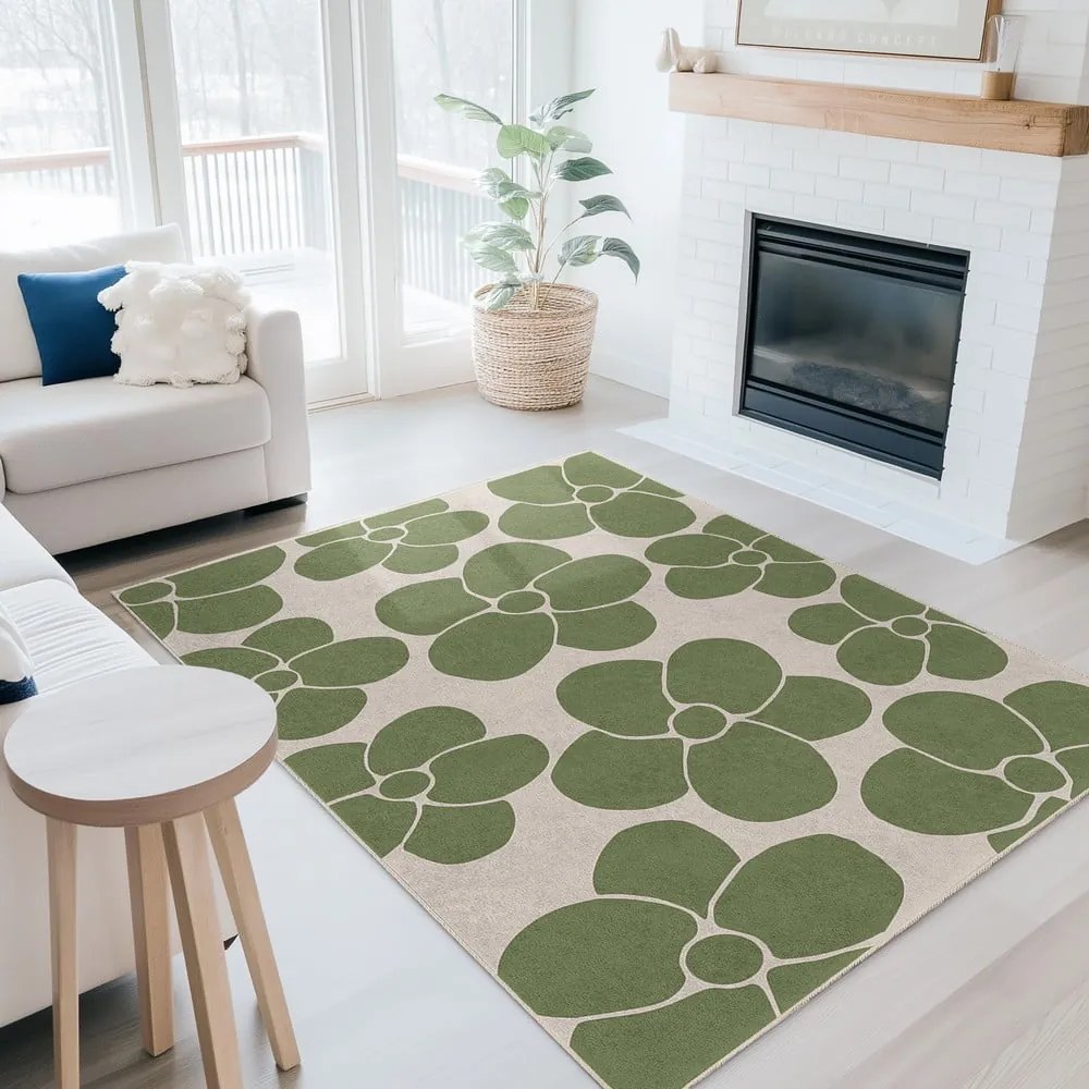 Covor tip traversă verde lavabil 80x200 cm Green Meadow – Mila Home