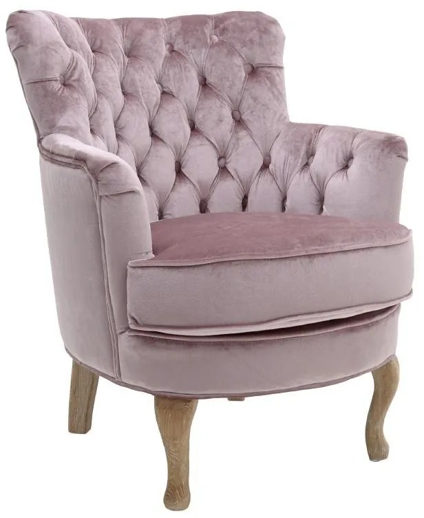 Fotoliu Pink Velvet capitonat 62cm x 70 cm x 75cm