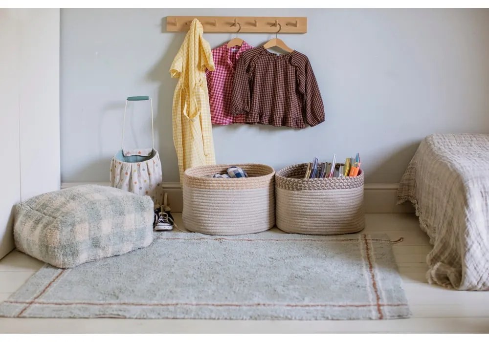 Puf de copii albastru deschis Vichy Blue Sage – Lorena Canals