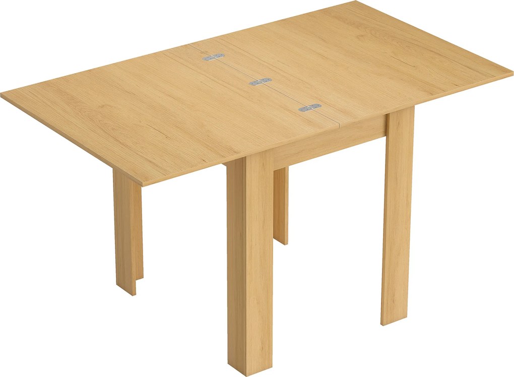 HOMCOM Masă de Sufragerie Extensibilă pentru 4-6 Persoane Design Rabatabil, 70-140cm Masă Extensibilă Rectangulară Salvaspațiu cu Picioare Antiderapante, pentru Sala de Mese Living, Culoare Efect de Lemn | Aosom Romania