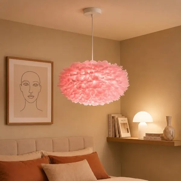 Brilagi - Lustră suspendată pe cablu FEATHER 3xE27/40W/230V, Ø 50 cm, roz