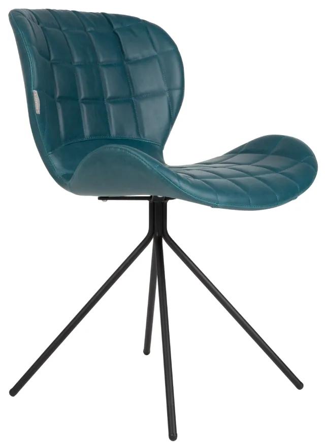 Set 2 scaune dining piele albastra OMG