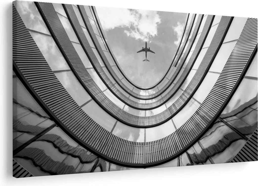 Tablou - Avionul deasupra clădirii (90x60 cm)