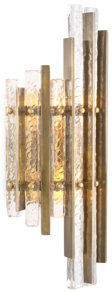 Aplica de perete LUX sticla texturata, Leonora alama vintage