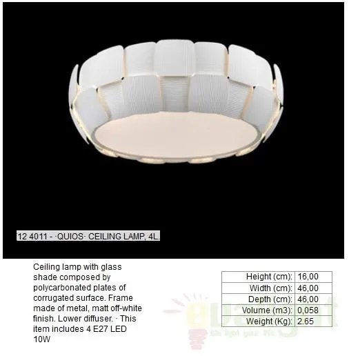 Plafonier modern, diam.46cm, LED Quios 124011