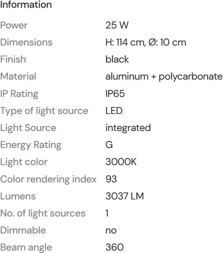 Stalp LED iluminat exterior IP65 Gardenia 25W