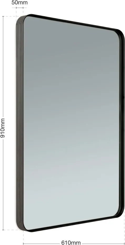 Oglinda decorativa design modern CARLO negru 61x90cm