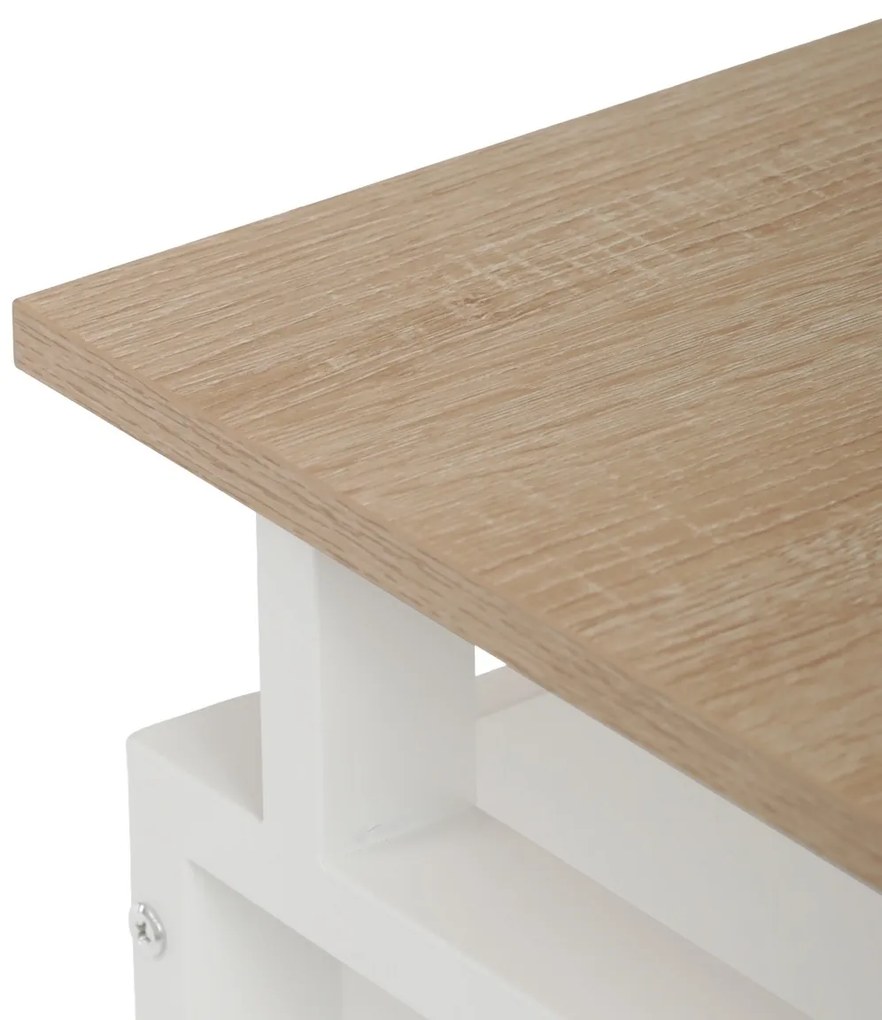 Masă de birou 3218 SON, alb și stejar sonoma