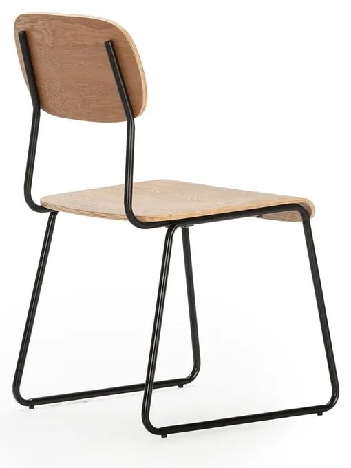 Scaune de dining în culoare naturală 2 buc. cu aspect de lemn de frasin Aira – Marckeric