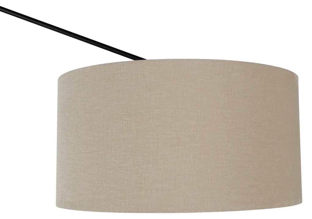 Lampă de podea neagră cu abajur maro deschis 50 cm reglabil - Editor