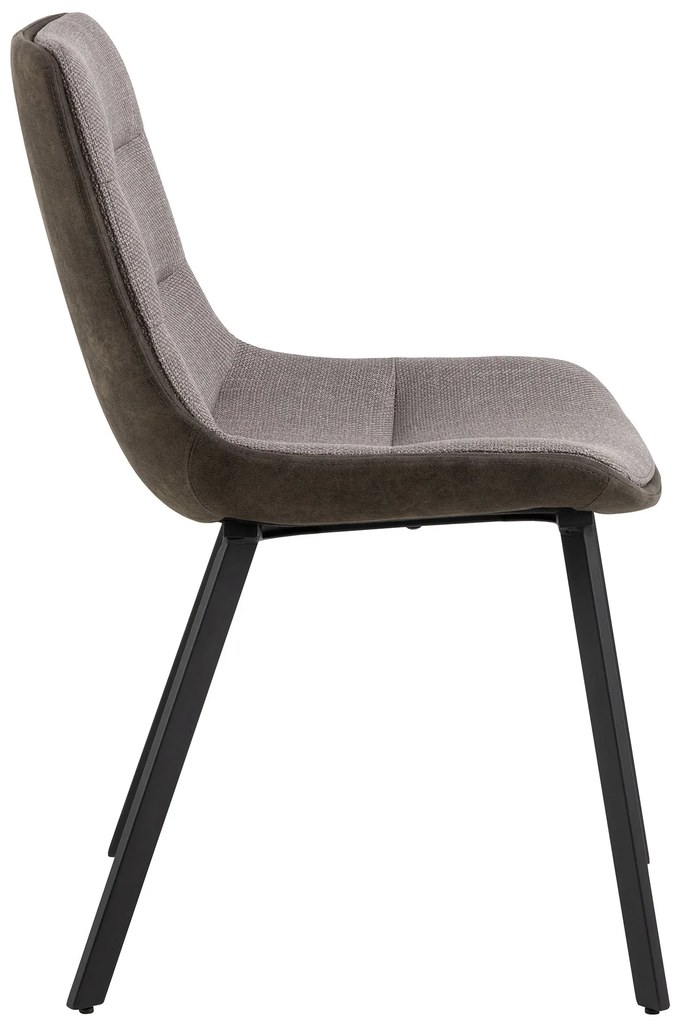 MAZZONI EXPORT IDA Taupe Gri Deschis/Antracit Maro (material Basel 34/Preston 96) - SCAUN TAPIȚAT MODERN PENTRU SALON/SUFRAGERIE LOFT