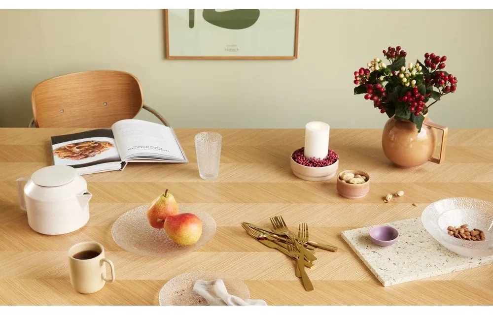 Masă de dining cu aspect de lemn de stejar 100x200 cm Herringbone – Hübsch
