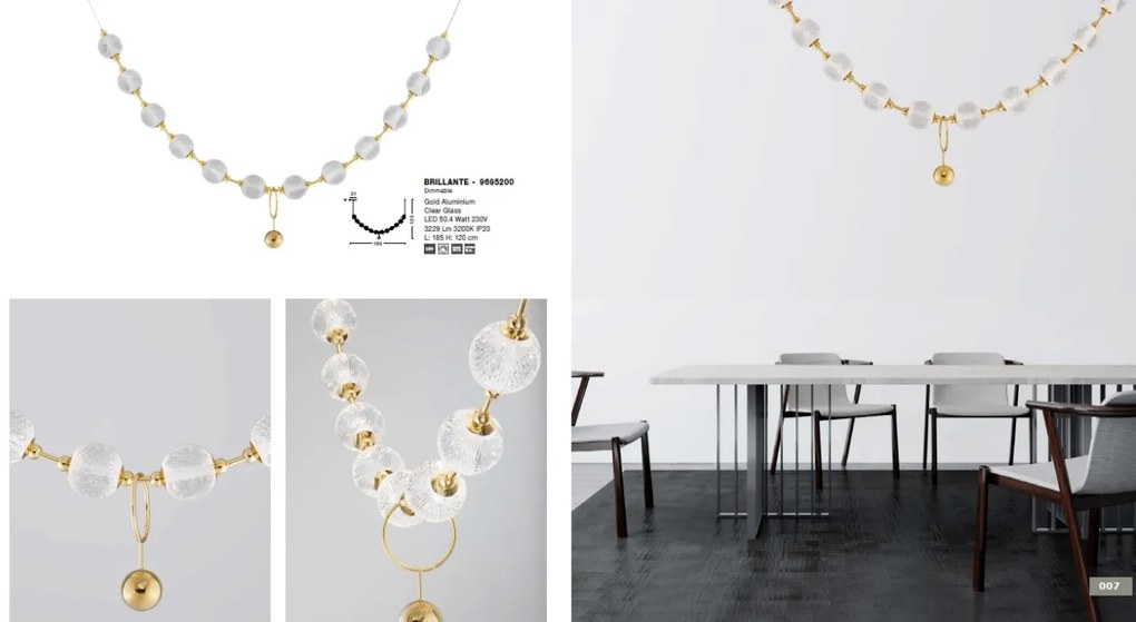Lustra LED suspendata moderna design elegant BRILLANTE