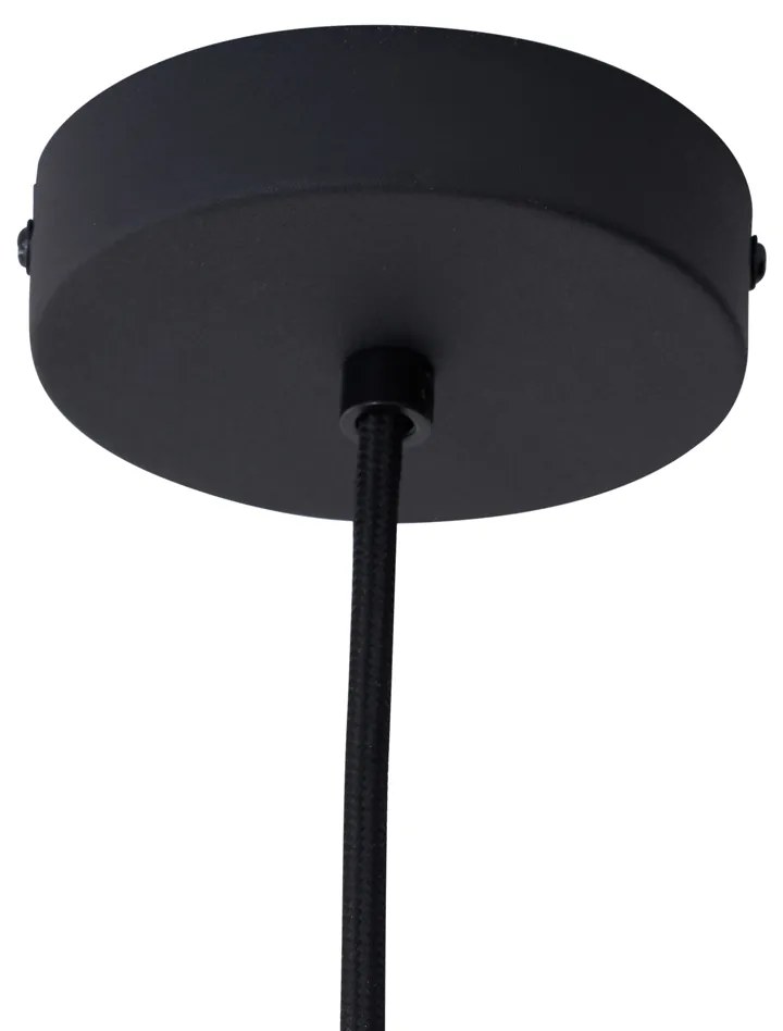 Lampă suspendată de design neagră cu sticlă mată cu 5 lumini - Vertical