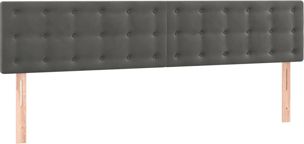 vidaXL Tăblii de pat, gri închis, 200x5x78/88 cm, catifea