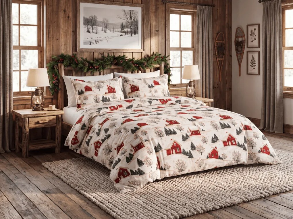 Lenjerie de pat din microfibra FARM HOUSE crem Dimensiune lenjerie de pat: 70 x 90 cm | 140 x 200 cm