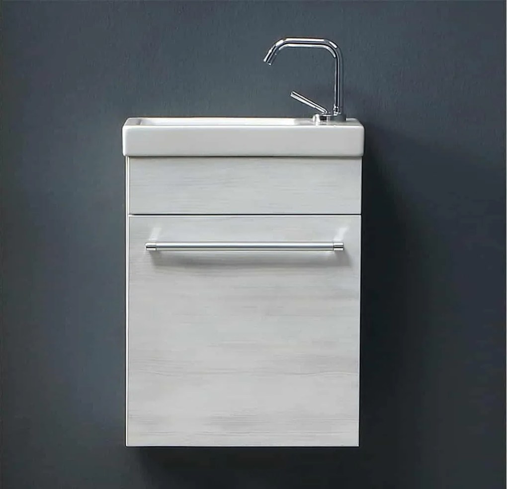 Set lemn masiv alb Mobilier Baie Piccolo - Texturat