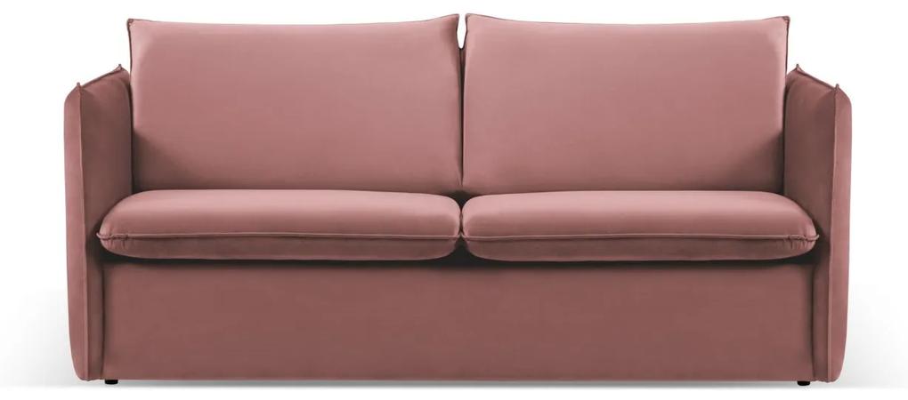 Canapea extensibila Agate cu 3 locuri si saltea inclusa, roz