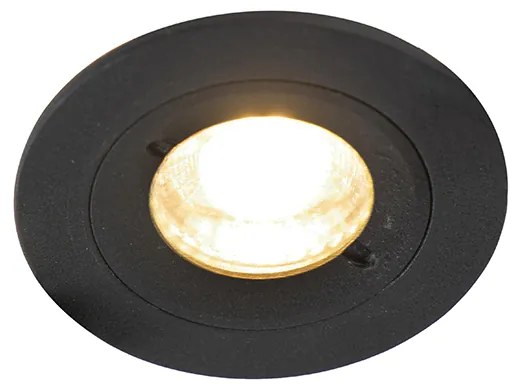 Spotlight modern inteligent cu instalare îngropată rotund negru, inclusiv WiFi GU10 IP54 - Xena