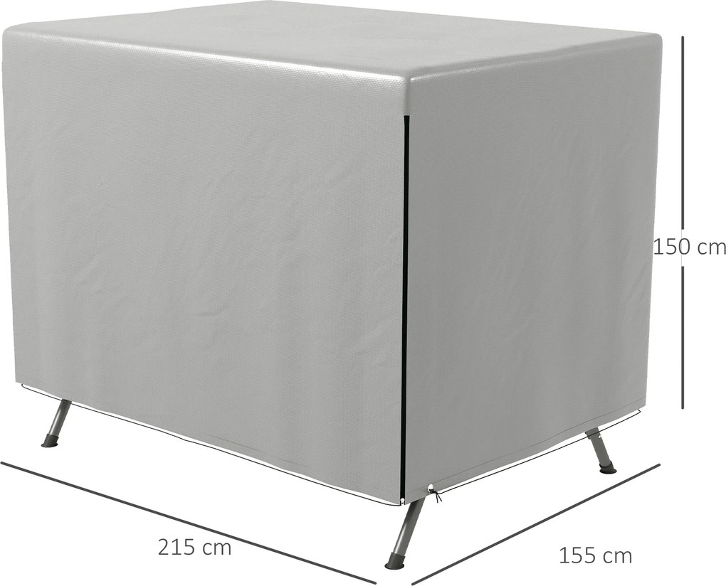 Outsunny Husă pentru mobilier de grădină, husă de protecție pentru mobilier exterior, 215 cm x 155 cm x 150 cm, Gri | Aosom Romania